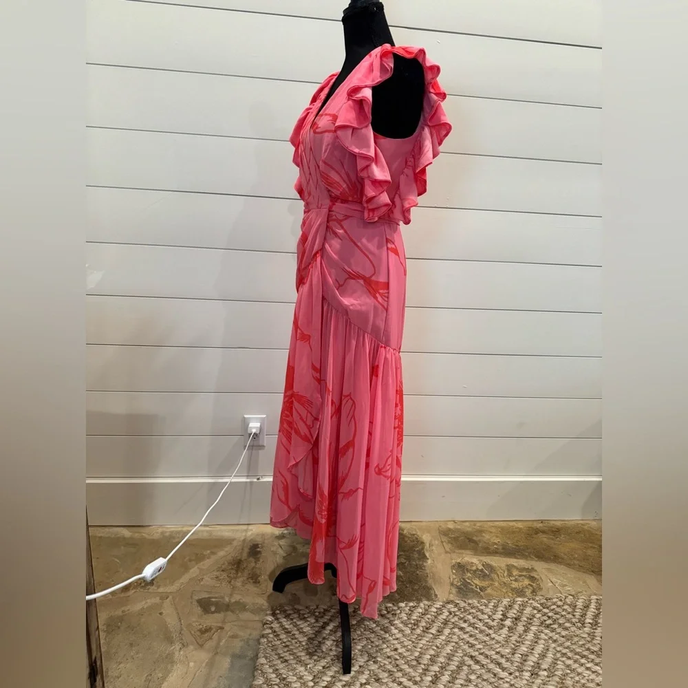 Hutch Beck Chiffon Floral Wrap Maxi Dress NWT Size XS - Picture 7 of 16